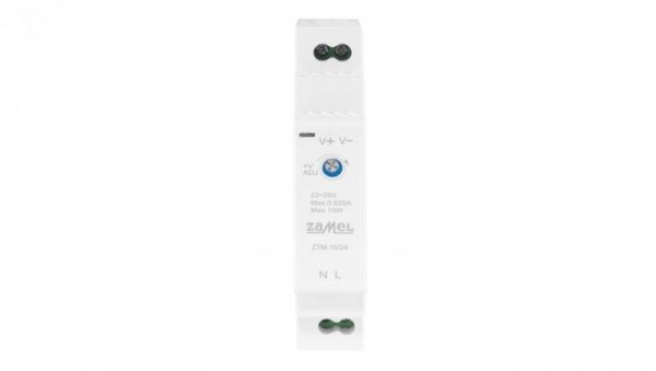 Zasilacz impulsowy montowany na szynie TH-35 (DIN) 15W 24V DC typ: ZTM-15/24 EXT10000280