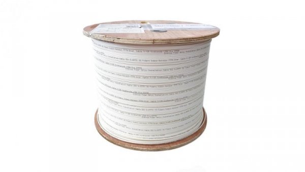 Kabel światłowodowy wewnętrzny FTTH 2 włóknowy SM 9/125 OS2 G57A1, Eca, LSOH, biały, 1km DK-D3902-SC-W
