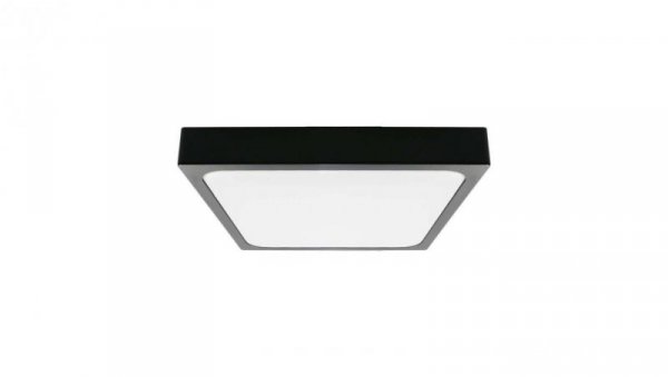 Plafoniera LED 24W 2400lm 4000K IP44 Kwadrat Mleczny Czarna Ramka z mikrofalowym czujnikiem ruchu 7673