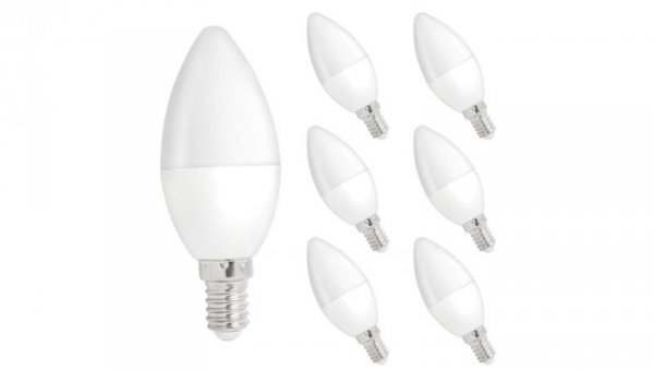 Żarówka LED E14 230V 6W świecowa 520lm DIMMABLE biała zimna komplet 6szt 75.0307