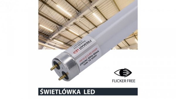 Świetlówka led T8 G13 60cm 10W 3000K 950lm PC Prescot Flicker free