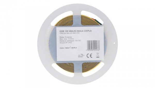 Taśma 320x LED COB 2835 W/mb biała zimna IP20 12V op=5m