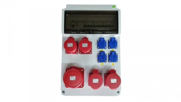 Rozdzielnica elektryczna CEE 63A 2x32A 2x16A 4x230V FI