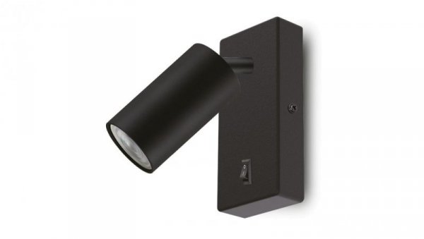 Kinkiet / lampa ścienna Maclean, punktowa, okrągła, GU10, z włącznikiem, 55x100mm, kolor czarny, MCE369 B