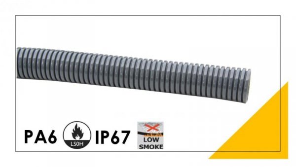 Peszel poliamidowy PA6-S bezhalogenowy 29mm/34,5mm DN 29 szary 801.229.0 /25m/