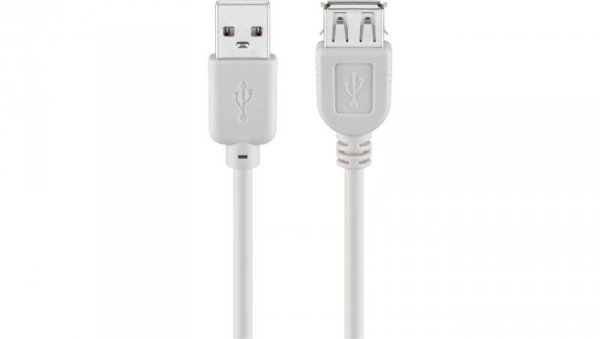 Przedłużacz USB 2.0 Hi-Speed, Szary - Długość kabla 5 m
