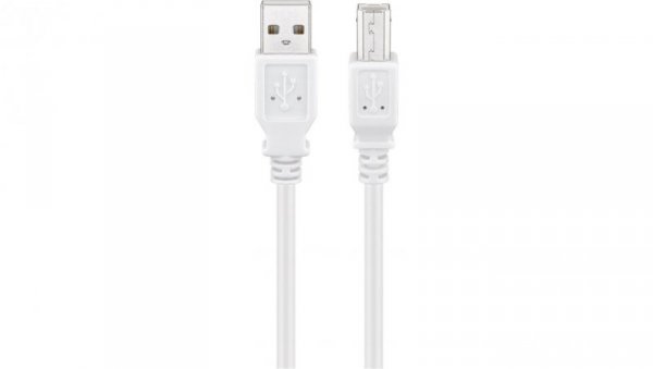 Kabel USB 2.0 Hi-Speed, Biały - Długość kabla 1 m