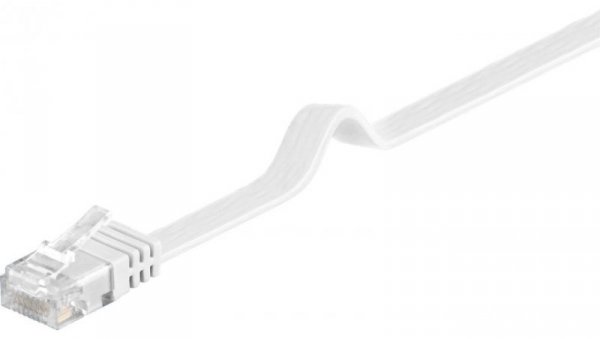CAT 5ePłaska Kabel połączeniowyi,U/UTP, Biały - Długość kabla 0.5 m