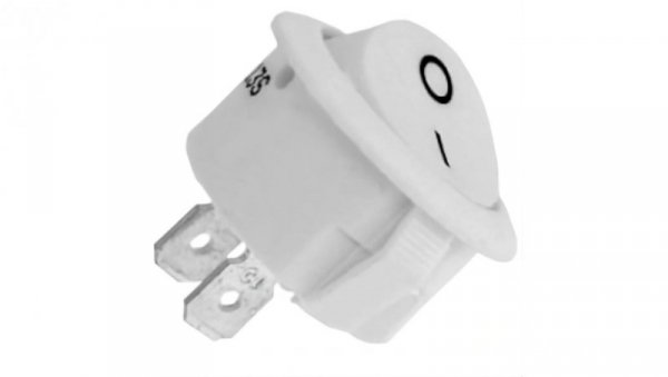 Wyłącznik kołyskowy okrągły 250V 10A 2pin/2poz biały