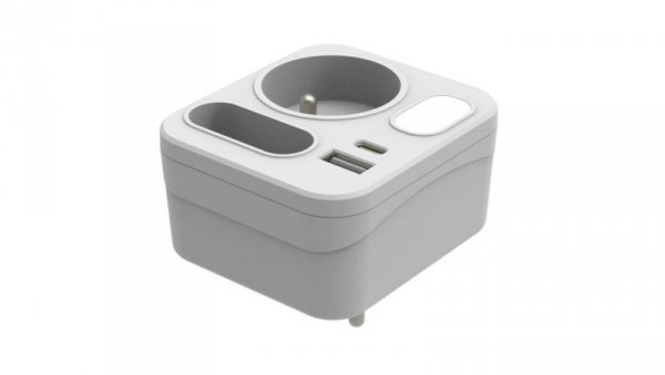Rozgałęźnik MARINA 2x USB (A+C) PD 20W ze światełkiem nocnym orientacyjnym szybkie ładowanie / 34110