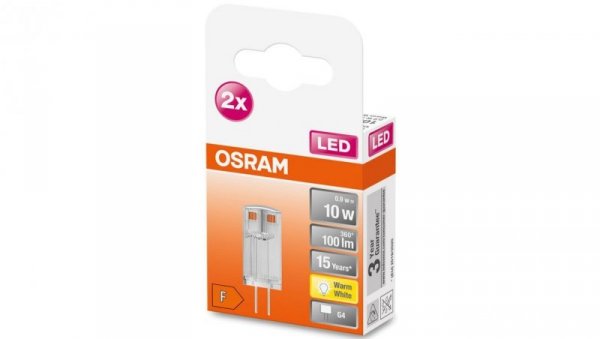 Żarówka LED G4 KAPSUŁKA 0,9W = 10W 100lm 2700K Ciepła 320 OSRAM 2PAK