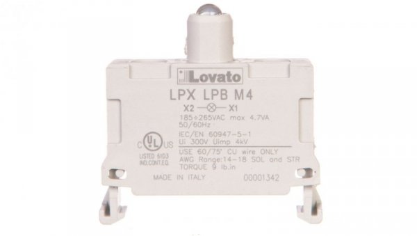 Oprawka z LED czerwona 185-265V AC LPXLPBM4