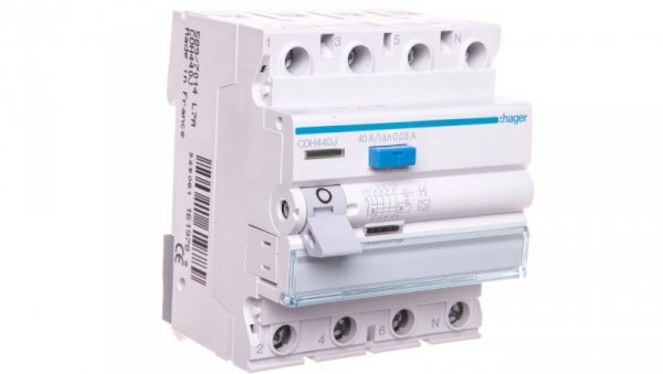 Wyłącznik różnicowoprądowy 4P 40A 0,03A typ A -HI CDH440J