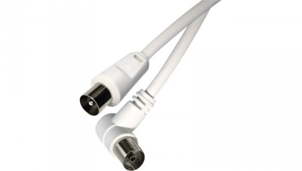 Przewód antenowy kątowy IEC 15m biały SD3115