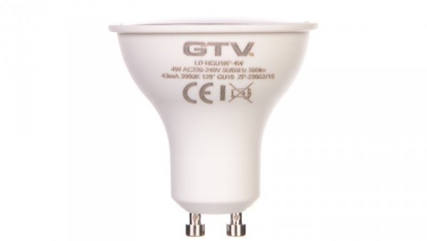Żarówka LED GU10 4W 300lm 3000K AC180-250V 120st. LD-NGU10P-4W
