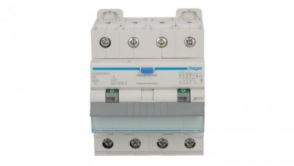 Wyłącznik różnicowo-nadprądowy RCBO 4P B6A 0,03A Typ A 6kA RCBO ADM406C