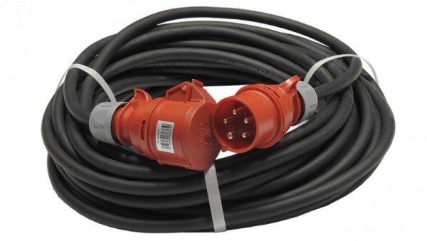 Przedłużacz budowlany trójfazowy elCORD CEE 16A 400V IP44 25m H07RN-F 5G2,5 z wtyczką i gniazdem CEE 16A-5P IP44 30256250