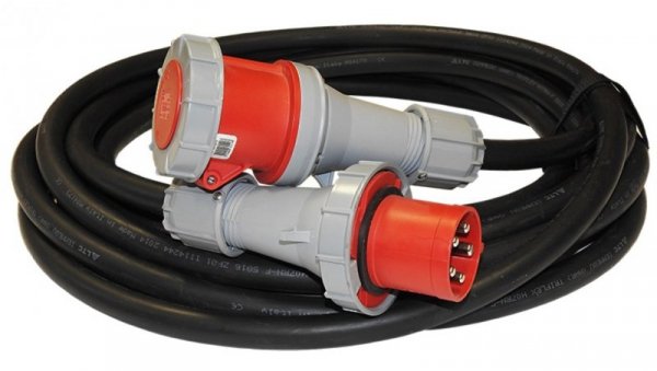 Przedłużacz budowlany trójfazowy elCORD CEE 63A 400V IP67 50m H07RN-F 5G16 z wtyczką i gniazdem CEE 63A-5P IP67 30466500