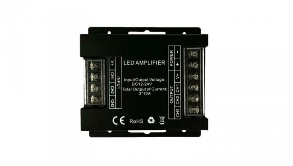 Amplifier RGB czarny 30A 360W 12V 12/24VDC czarny