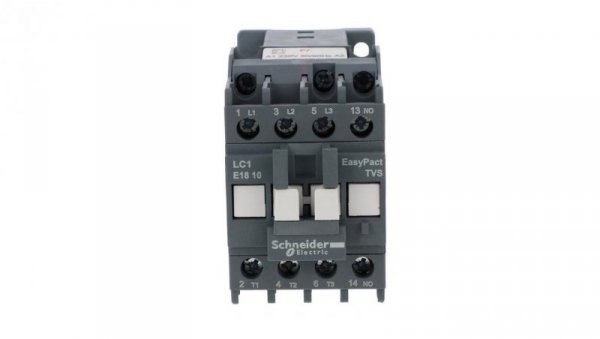 Stycznik mocy Easy TeSys Control AC-3, 18A, 3P (1NO), cewka 230V, 50/60Hz LC1E1810P7
