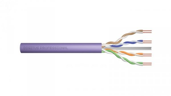 Kabel teleinformatyczny U/UTP kat.6 4x2xAWG23 LSOH drut fioletowy Dca DK-1614-VH-305 /305m/