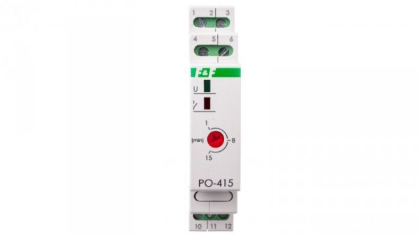Przekaźnik czasowy 1P 10A 1-15min 24V AC/DC opóźnione odpadanie PO-415-24V
