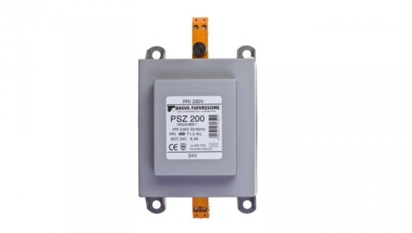 Transformator 1-fazowy bezpieczeństwa PSZ 200 230/ 24V 8,3A, na szynę DIN, IP30, Ta 40, 16024-9951