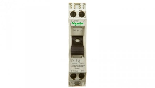 Wyłącznik termo-magnetyczny 1+N 2A AC GB2CD07