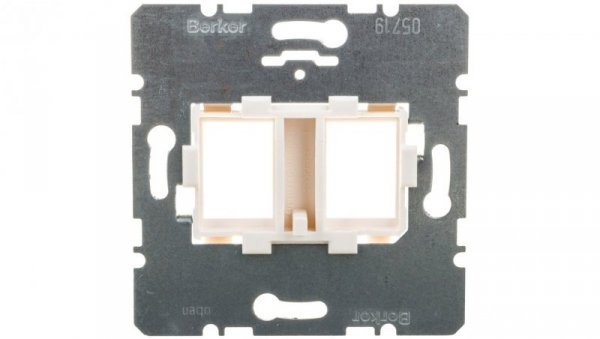 Berker/ B.Kwadrat Płytka nośna podwójna z białym elementem mocującym 454105