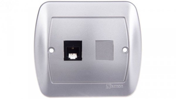 Simon Akord Gniazdo telefoniczne pojedyncze RJ11 aluminium metalizowane ATF1/26