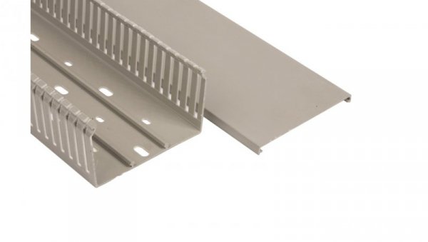 Korytko grzebieniowe samogasnące 100x60 szare z pokrywą PV UV /2m/ ECS10060 (opak. 20m)