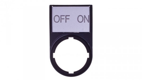 Tabliczka opisowa OFF-ON 50x30mm czarna prostokątna M22S-ST-GB10 216499