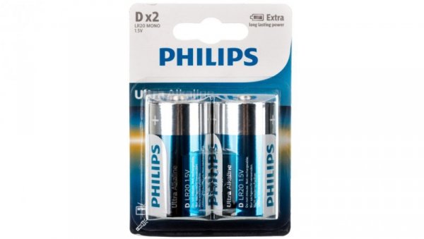 Bateria alkaliczna LR20 / D 1,5V ULTRA ALKALINE LR20E2B/10 /blister 2szt./