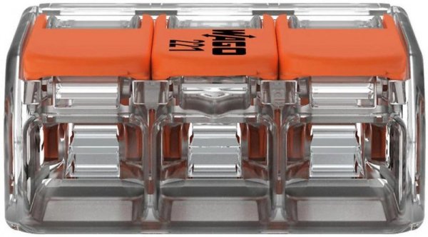 Szybkozłączka uniwersalna LINKA/DRUT 3x 0,2-4mm2 WAGO 221-413 (Paczka 50szt.)