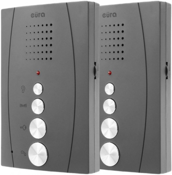 DOMOFON &#039;&#039;EURA&#039;&#039; ADP-51A3 &#039;&#039;DIFESA&#039;&#039; - 1-rodzinny, 2 unifony, interkom, grafit