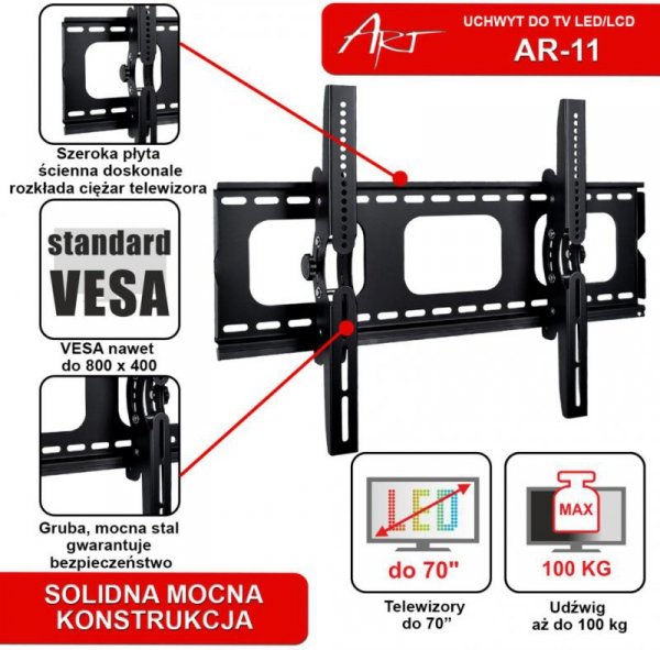 Uchwyt TV ścienny LED/LCD ART 42-100&quot;