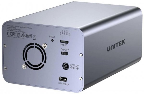 Unitek Obudowa RAID do dysku SATA 2.5&#039;&#039;/3.5&#039;&#039; 4 tryby 40TB USB C 10Gb/s