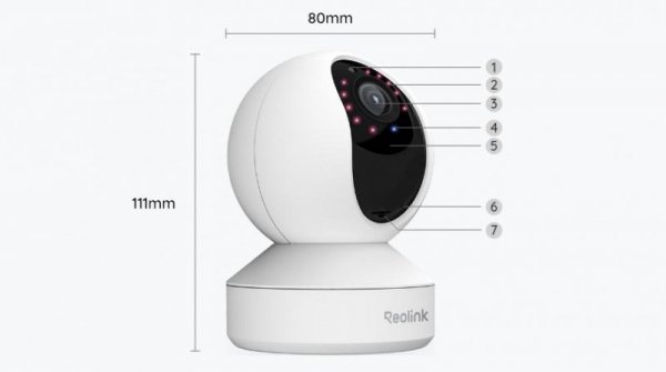 Kamera IP Reolink E340 wewnętrzna obrotowa 5MPx WiFi biała