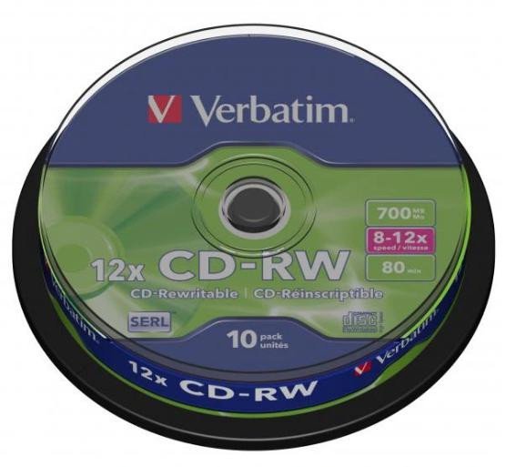 Płyty CD-RW Verbatim SERL Scratch Resistant (10szt)
