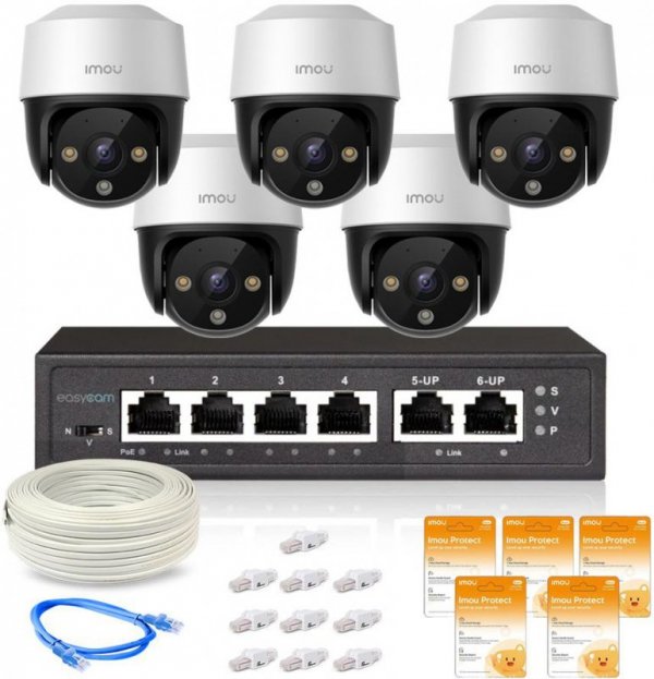 Zestaw 5 kamer IP Imou Cruiser 4MP POE z chmurą Imou Protect Basic