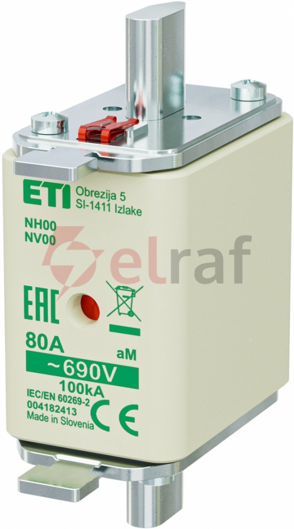 Wkładka bezpiecznikowa NH00 80A aM 690V 004182413