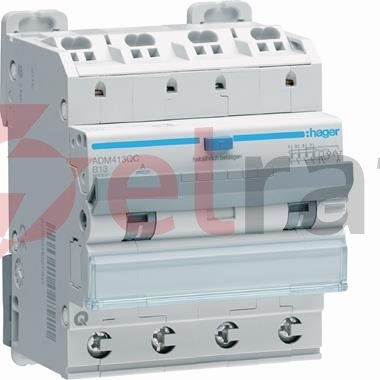 Wyłącznik różnicowo-nadprądowy RCBO 4P 6kA B13A 0,03A Typ A QuickConnect/QB ADM413QC