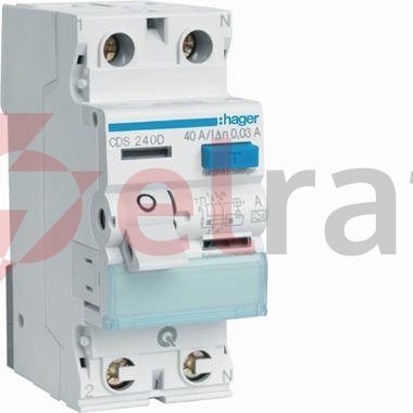 RCCB Wyłącznik różnicowoprądowy 1P+N 40A/30mA Typ A QuickConnect CDS240D