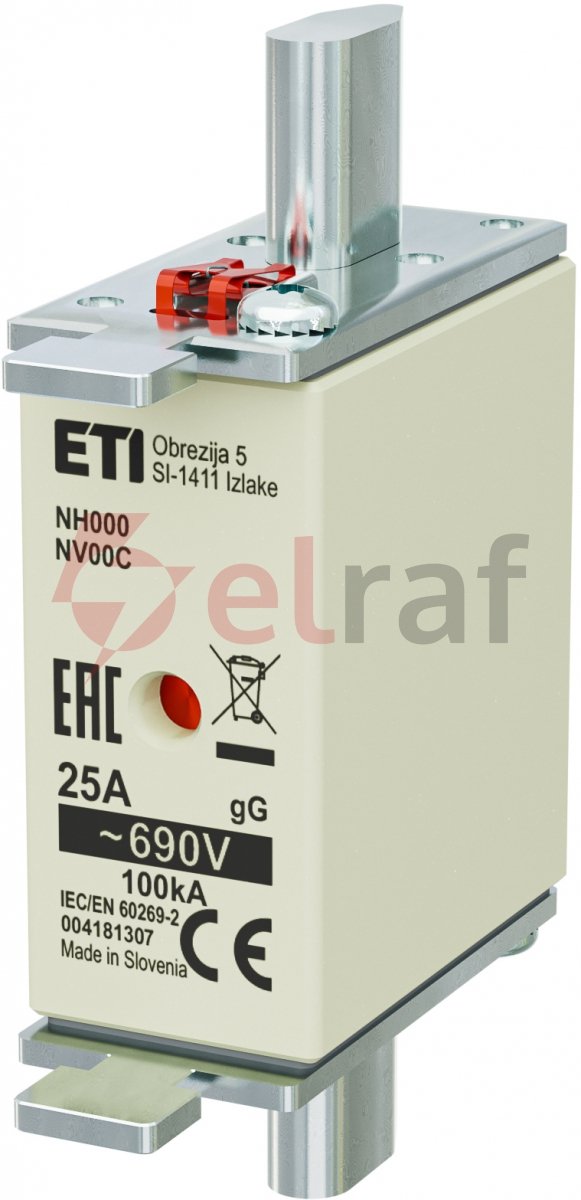 Wkładka bezpiecznikowa KOMBI NH000 25A gG/gL 690V WT-00C 004181307 /3szt./