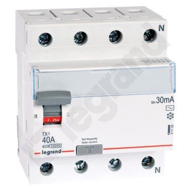 P304 TX3 40A/ 30MA/AC 4P WYŁĄCZNIK RÓŻNICOWY 40A 30MA 4M AC 10KA (dawne 008994)