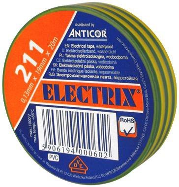211P 19X20 TAŚMA IZOLACYJNA 19MM 20M PCW ŻO