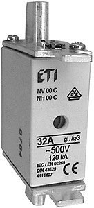 WT-00C NH000 GG K  40A WKŁADKA TOPIKOWA PRZEMYSŁOWA ZWŁOCZNA KOMBI 500V BM WT-NH
