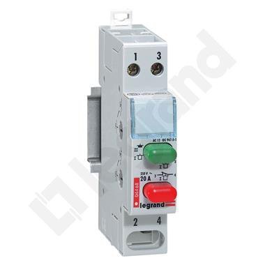LP432 ŁĄCZNIK PRZYCISKOWY MODUŁOWY 20A MONOSTABILNY 2X 1Z ZIELONY+ 1R CZERWONY 230V AC