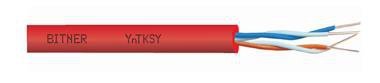 YNTKSY  1X2X0.8 CZERWONY KABEL SYGNALIZACJI POŻARU DRUT 150/250V KL.1 UNIEPALNIONY KOLOROWE