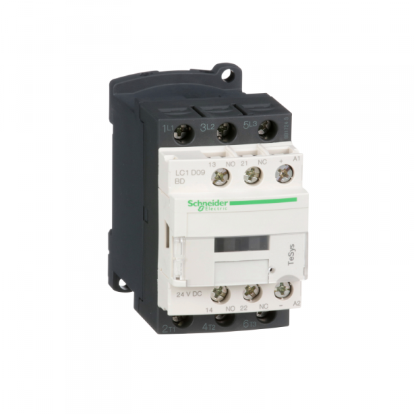Schneider Electric Stycznik mocy TeSys D AC3 9A 3P 1NO 1NC cewka 24VDC zaciski śrubowe, LC1D09BD